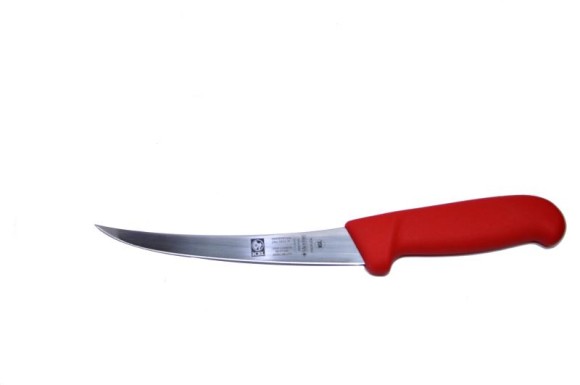 Нож обвалочный 150/290 мм. изогнутый (полугибкое лезвие) красный SAFE Icel /1/6/