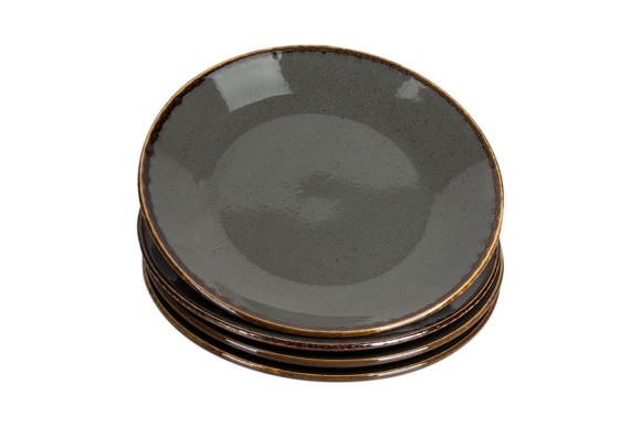 Porland Набор обеденных тарелок 24 см (4 предмета), тёмно-серый