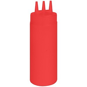 Емкость для соусов с тремя носиками;пластик;350мл;D=7,H=20см;красный COM- 4141467