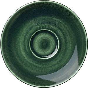 Блюдце «Аврора Везувиус Бернт Эмералд»;фарфор;D=150,H=17мм;бежев.,зелен. COM- 3024724