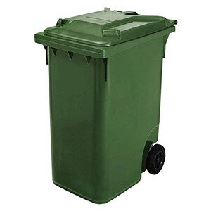 Контейнер для мусора на обрезиненных колесах;пластик;240л;,H=119,L=58,B=74см;зелен. COM- 8010385