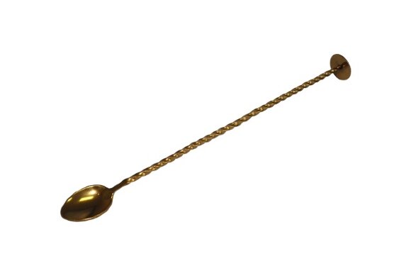 Ложка барменская с плоской кнопкой 25 см. нерж. золотая  MGSteel /1/240/, MAG - 61909