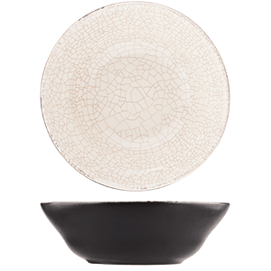 Тарелка глубокая «День и ночь»;керамика;D=190,H=65мм;белый,черный COM- 3013329