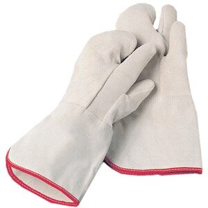 Перчатки термоуст.на 3 пальца (пара);термоуст.,кожа;,H=15,L=350,B=150мм;серый,красный COM- 4142402