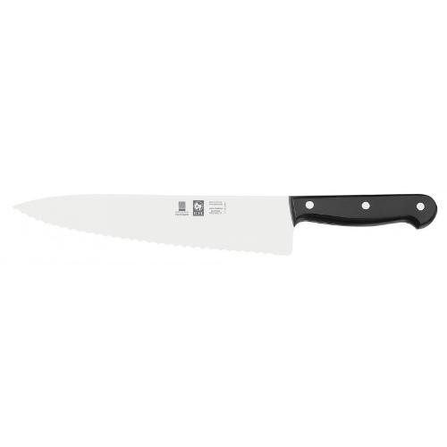 Нож кухонный 200/335 мм. черный с волн. кромкой TECHNIC Icel /1/6/