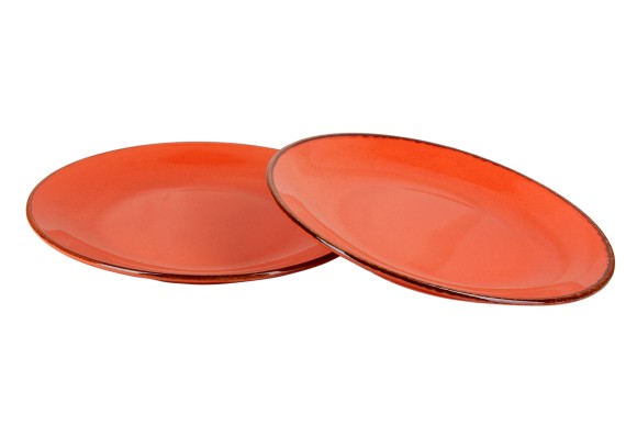 Porland Набор обеденных тарелок 28 см (2 предмета), оранжевый