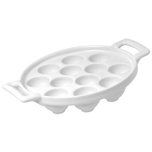 Блюдо для улиток «Бель Кузин»;фарфор;,H=43,L=215,B=160мм;белый COM- 3020263