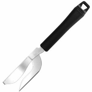 Нож д/чистки и разделки рыбы;сталь,пластик;,L=220/105,B=35мм;черный,металлич. COM- 4070307
