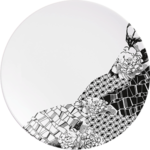 Тарелка «Фрагмент Ардуаз» мелкая;фарфор;D=16см;белый,серый COM- 3013448