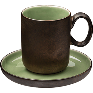 Чашка чайная «Сейдж»;фарфор;170мл;зелен.,бронз. COM- 3141762