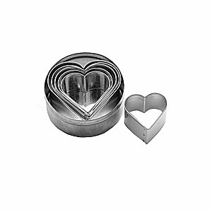 Набор кондитерских форм «Сердце»[6шт];сталь нерж.;D=95,H=32мм;металлич. COM- 4140265