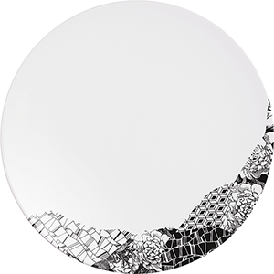 Тарелка мелкая «Фрагмент Ардуаз»;фарфор;D=25,5см;белый,серый COM- 03013452