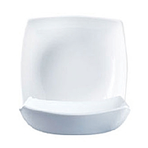 Тарелка глубокая «Квадрато»;стекло;0,8л;,H=5,L=20,B=20см;белый COM- 3011158