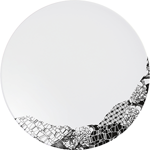 Тарелка мелкая «Фрагмент Ардуаз»;фарфор;D=28,5см;белый,серый COM- 03013449