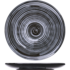 Тарелка «Маренго» мелкая;керамика;D=22,H=2см;черный,серый COM- 3012974
