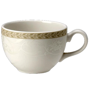 Чашка чайная «Антуанетт»;фарфор;228мл;D=9,H=6см;белый,олив. COM- 3140644