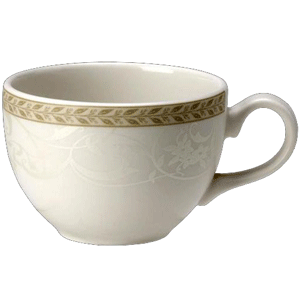 Чашка чайная «Антуанетт»;фарфор;340мл;D=10,H=7см;белый,олив. COM- 3140481