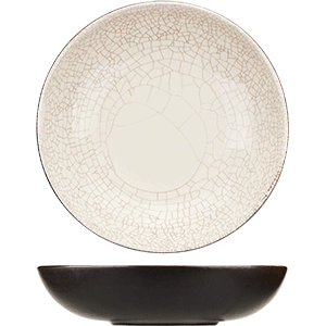 Тарелка глубокая «День и ночь»;керамика;0,6л;D=21,H=5см;белый,черный COM- 3013282