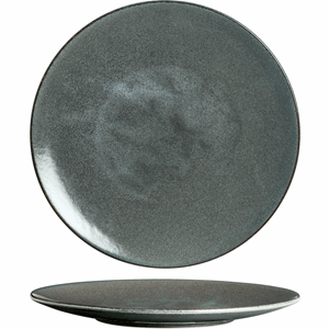 Тарелка мелкая;фарфор;D=28,5см;серый COM- 3012582