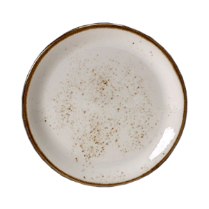 Тарелка «Крафт Вайт» мелкая;фарфор;D=20,H=2см;белый,коричнев. COM- 3011097