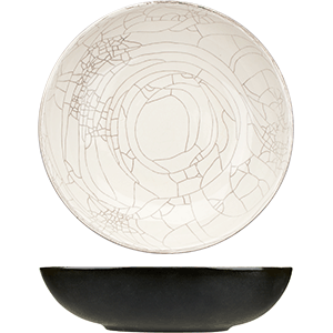Тарелка глубокая «День и ночь»;керамика;D=27,H=7см;белый,черный COM- 3013283