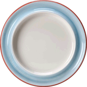 Тарелка  мелкая «Фридом Рио Блю»;фарфор;D=21,6см;белый,синий COM- 03012746