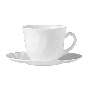 Чашка чайная «Трианон»;стекло;280мл;D=90,H=75мм;белый COM- 3140227