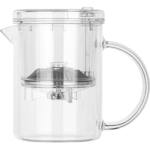 Чайник заварочный «Гунфу» с фильтром;термост.стекло,поликарбонат;350мл;D=75,H=115,L=120мм;прозр. COM- 3150829