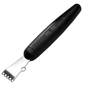 Нож д/цедры;пластик,сталь нерж.;,H=1,L=15/4,B=6см;черный,металлич. COM- 9100228