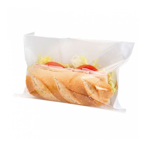 Пакет бумажный с окном для еды, 24*19/17 см, 500 шт/уп, RIC - 81210408