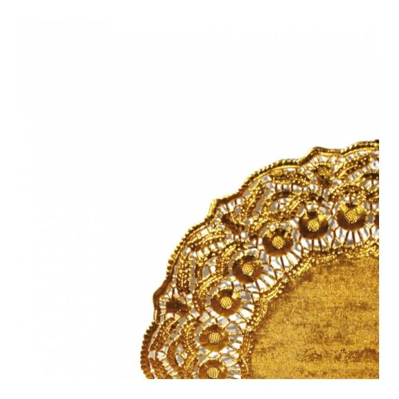 Салфетка ажурная золотая d 14 см, металлизированная целлюлоза, 100 шт, Garcia de Pou, RIC - 81210769