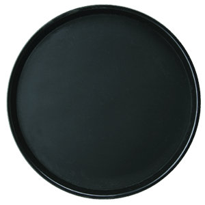 Поднос прорезиненный круглый «Политрид»;полипроп.;D=35,5см;черный COM- 4080122