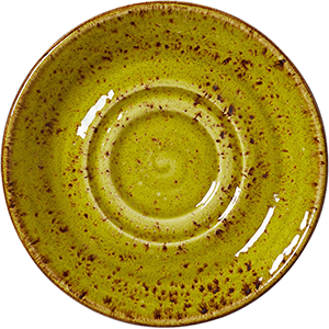 Блюдце «Крафт Эппл»;фарфор;D=145,H=17мм;желто-зел. COM- 3024742