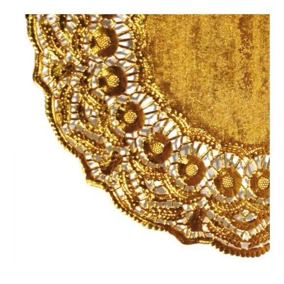Салфетка ажурная золотая, 16,5 см, 100 шт/уп, RIC - 81210770