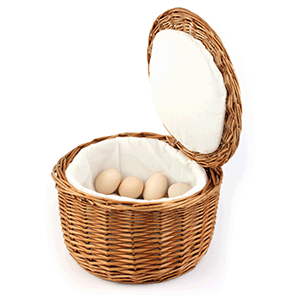 Корзина для яиц;ротанг,текстиль;D=26,H=17см;коричнев. COM- 9100535