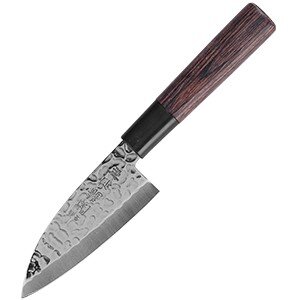 Нож кухонный «Нара» односторонняя заточк;сталь нерж.,дерево;,L=220/105,B=36мм;металлич.,тем.дерево COM- 4072806