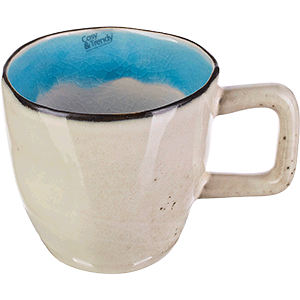 Чашка кофейная «Малибу»; керамика; 240мл; D=85,H=80мм; бежев.,бирюз. COM- 03130907