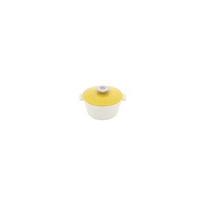 Кастрюля для сервировки с крышкой «Революшн»;керамика;0,5л;D=136,H=92мм;белый,желт. COM- 3023810