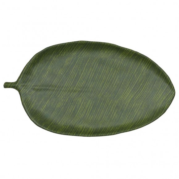 Блюдо 46*25,4*2,8 см овальное Лист Green Banana Leaf пластик меламин , RIC - 81290147