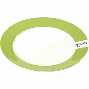Тарелка «Пантон»;фарфор;D=200,H=15мм;белый,зелен. COM- 3010784