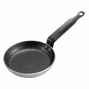 Сковорода для блинов;алюмин.,тефлон;D=120,H=20,L=245мм;черный,серебрян. COM- 4020183