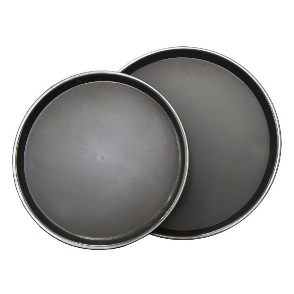 Поднос прорезиненный 36 см круглый черный пластик P.L. - BarWare, RIC - 90001057