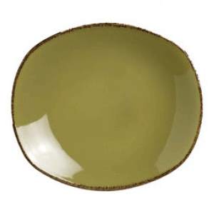 Тарелка «Террамеса Олива» мелкая овальная;фарфор;,H=25,L=260,B=230мм;олив. COM- 3011642