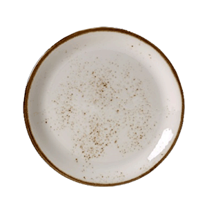 Тарелка «Крафт Вайт» мелкая;фарфор;D=25,H=2см;белый,коричнев. COM- 3011692