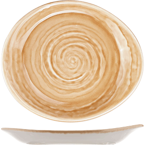 Тарелка «Скейп Охра» пирожковая;фарфор;,H=20,L=155,B=135мм;бежев. COM- 3010459