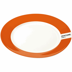 Тарелка «Пантон»;фарфор;D=200,H=15мм;белый,оранжев. COM- 3010787