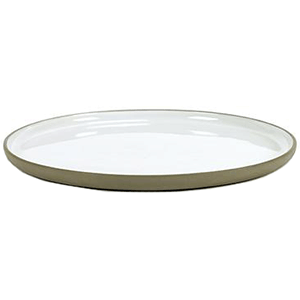 Тарелка «Даск»;керамика;D=24,H=1см;белый,серый COM- 3012241