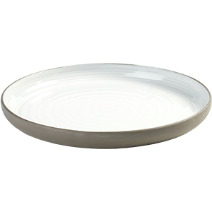 Тарелка «Даск»;керамика;D=268,H=30мм;белый,серый COM- 3010423