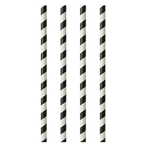 Трубочки без сгиба «Спираль»[100шт];бумага;D=6,L=200мм;черный,белый COM- 06030190