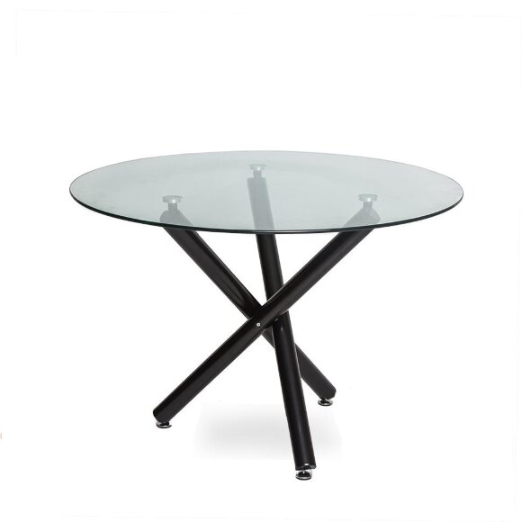 Стол обеденный (ноги черные) LH-01(110) TRANSPARENT/BLACK